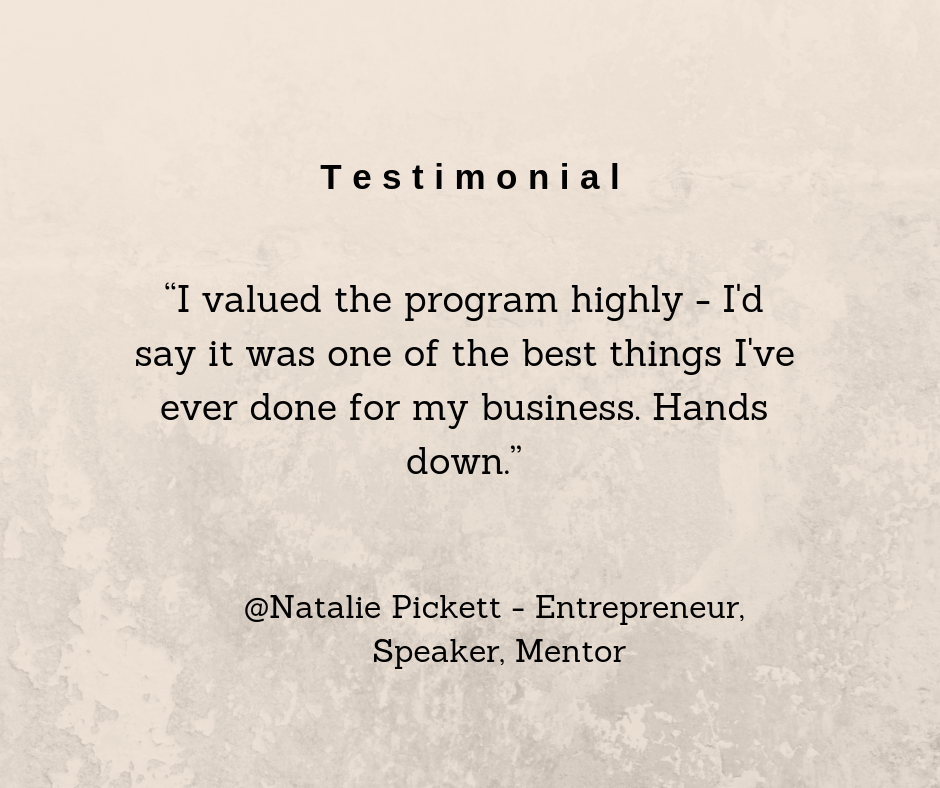 Natalie testimonial best for my business hands down